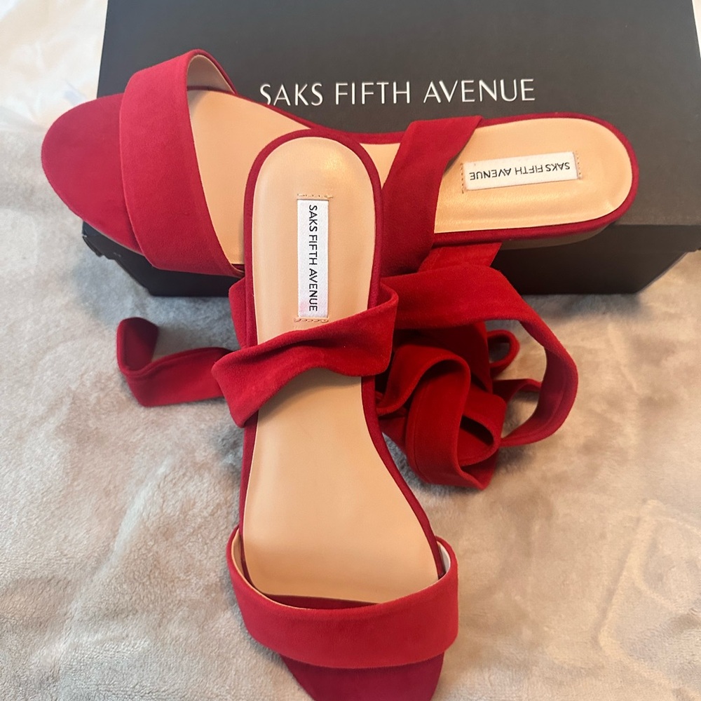 Saks Fifth Ave Suede Sandals
